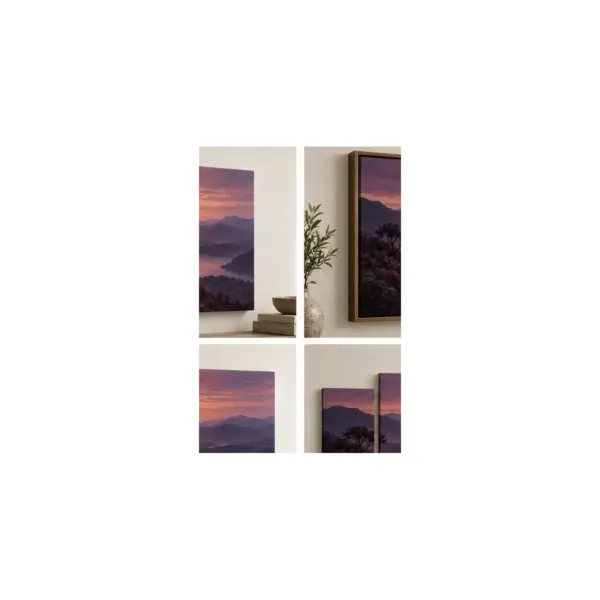 Aubergine Horizon Framed Canvas Wall Art