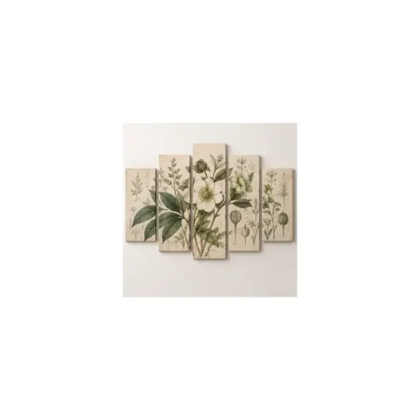 Botanical Study Five-Panel Canvas Set