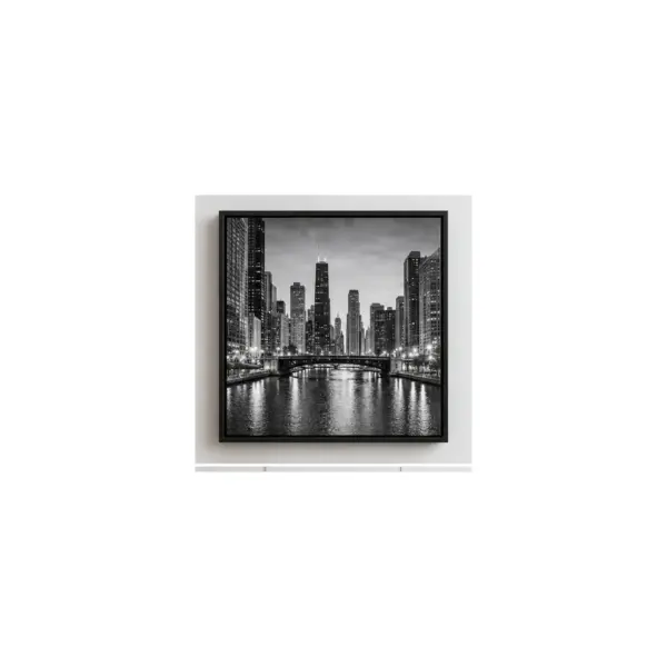 Monochrome City Framed Canvas Wall Art
